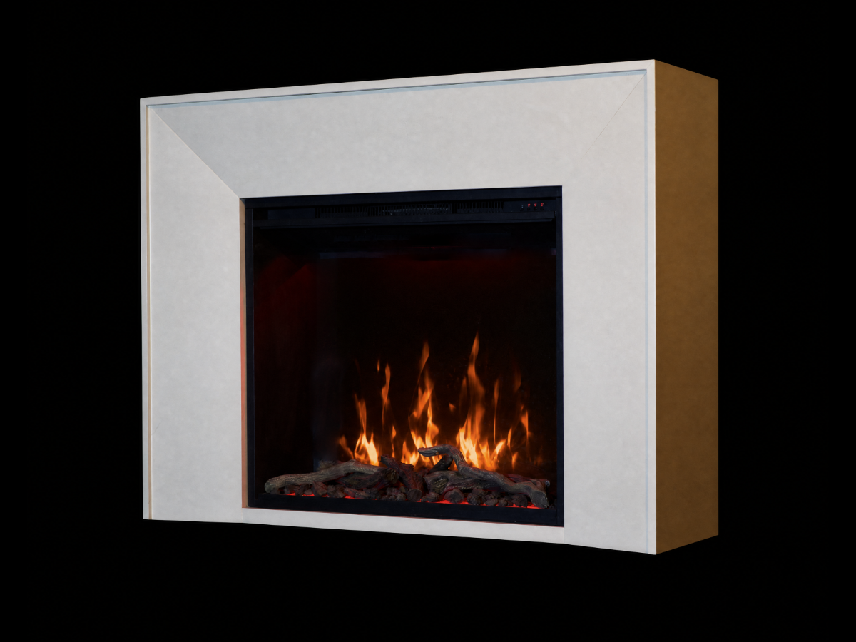 White surround fireplace